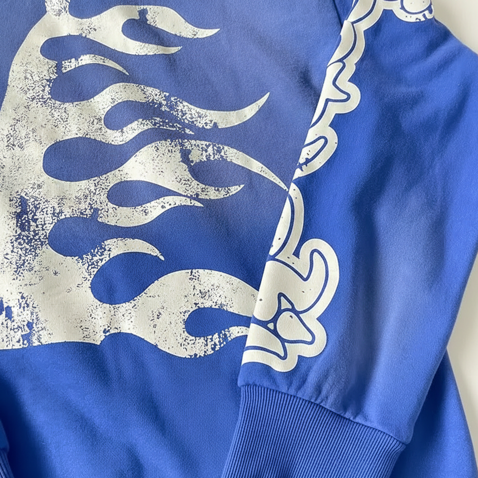 Hellstar Blue Graphic Hoodie – Premium Streetwear Essential