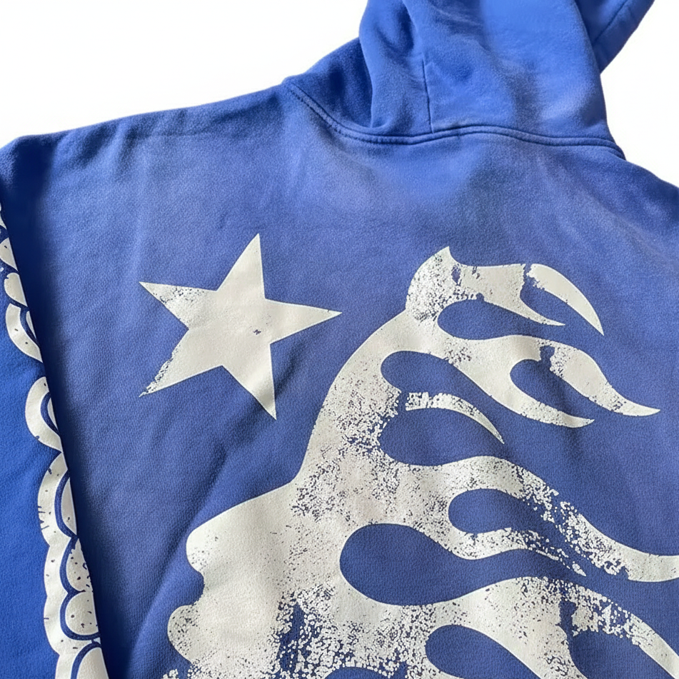 Hellstar Blue Graphic Hoodie – Premium Streetwear Essential