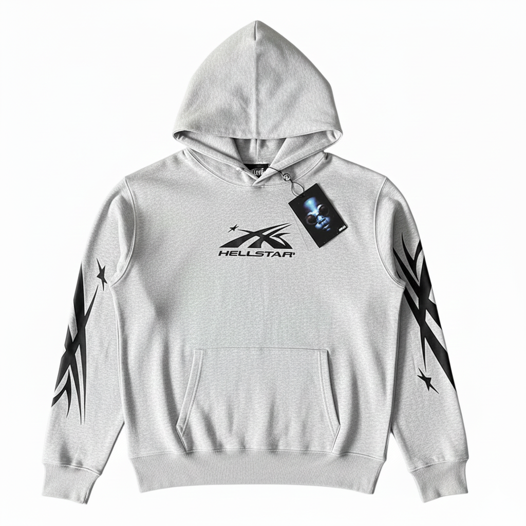 Hellstar Grey Sweatshirt with Tribal Graphics