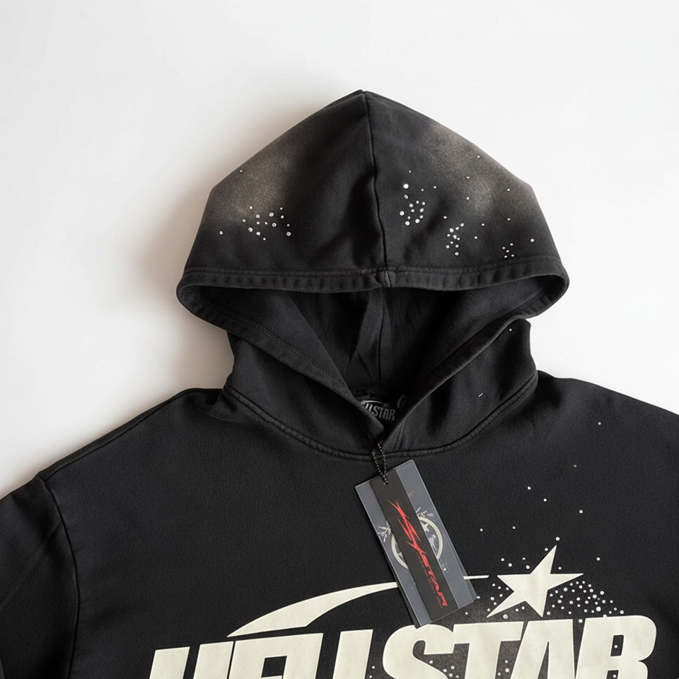 Hellstar Black Washed Logo Hoodie