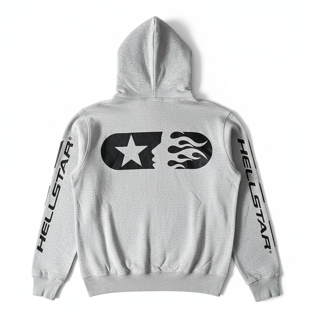 Hellstar Grey Sweatshirt with Tribal Graphics