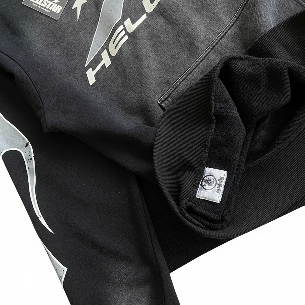 Hellstar Flame Sport Logo Hoodie Black