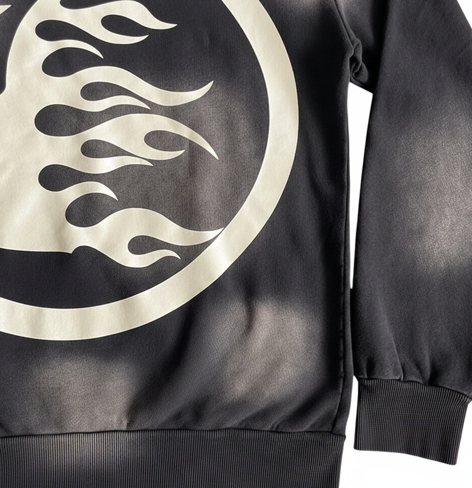 Hellstar Black Washed Logo Hoodie