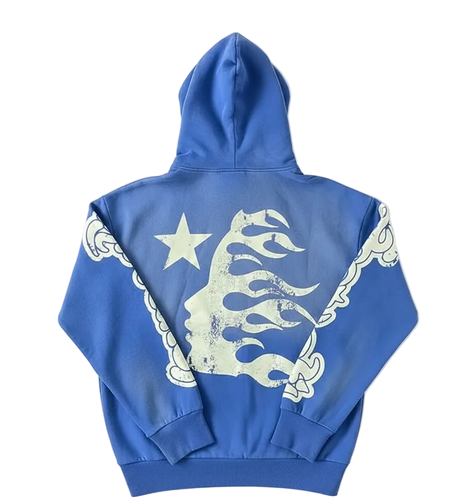 Hellstar Blue Graphic Hoodie – Premium Streetwear Essential