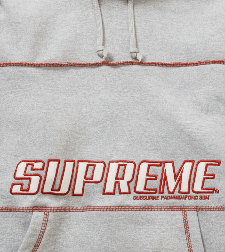 Supreme Iconic Grey Hoodie with Signature Red Logo