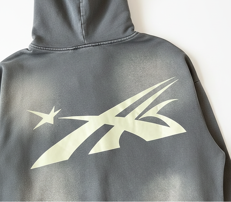 Hellstar Grey Washed Zip-Up Hoodie – Premium Streetwear