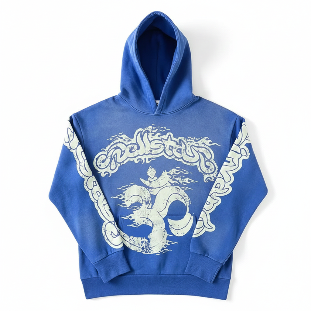 Hellstar Blue Graphic Hoodie – Premium Streetwear Essential