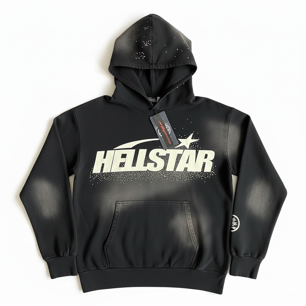 Hellstar Black Washed Logo Hoodie