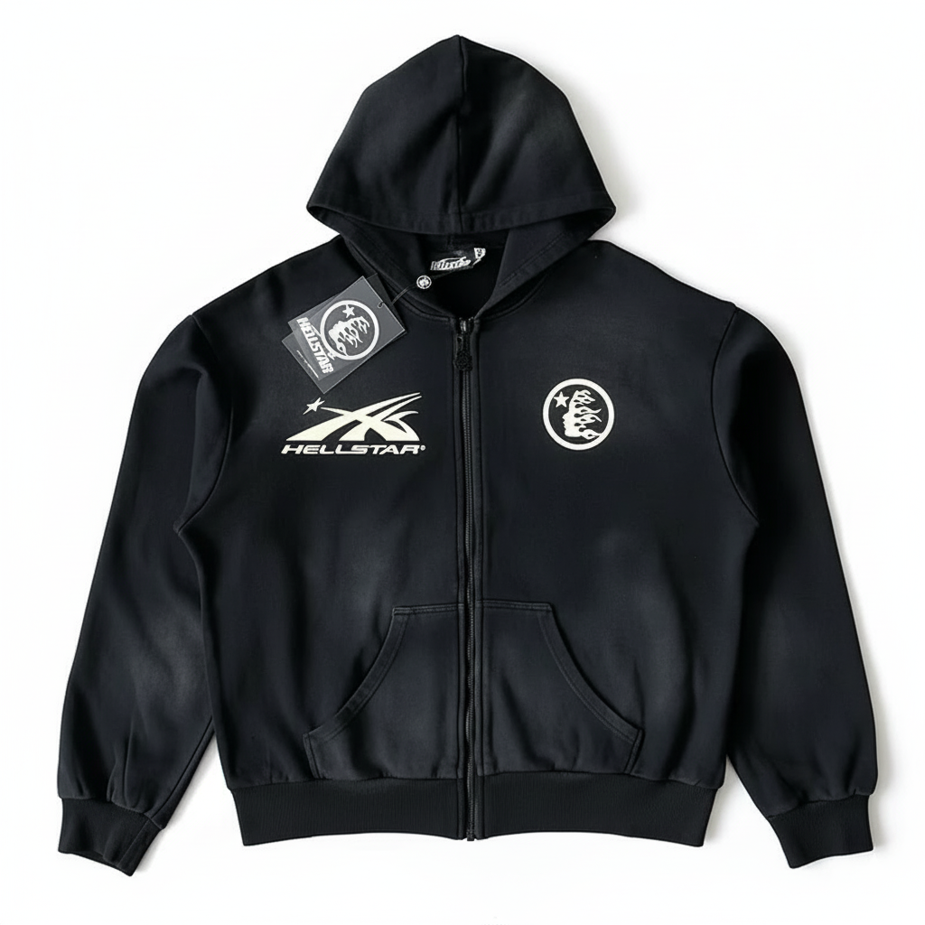 Hellstar™ Black Zip-Up Hoodie