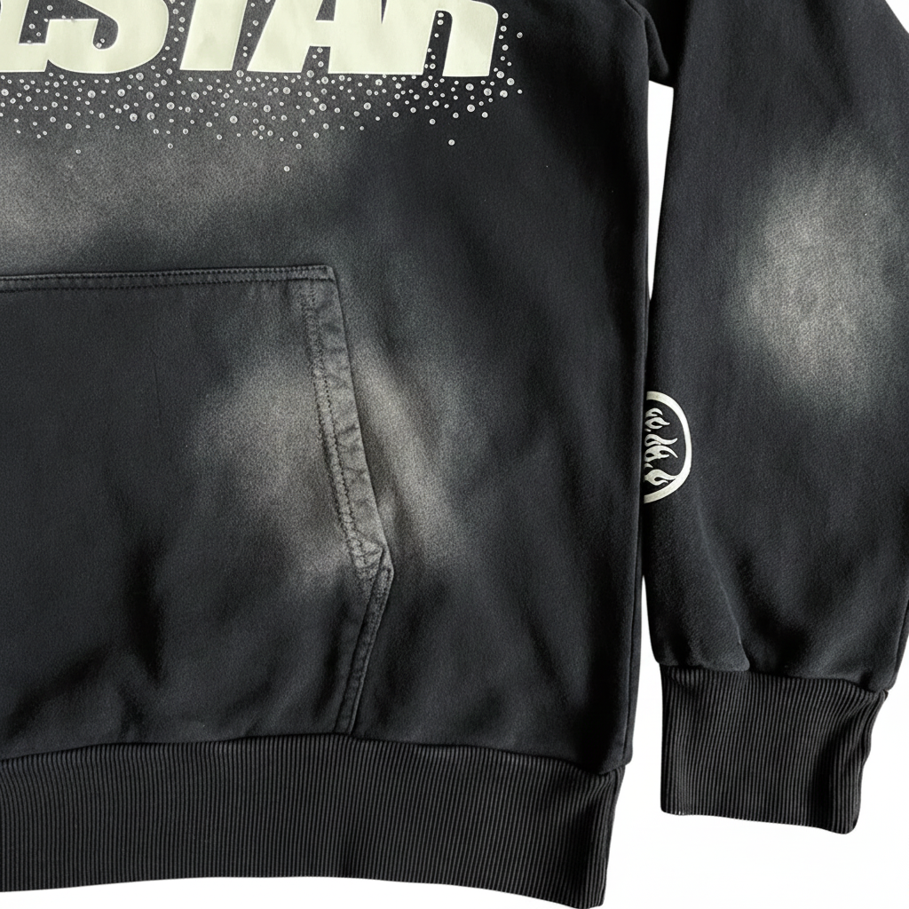 Hellstar Black Washed Logo Hoodie